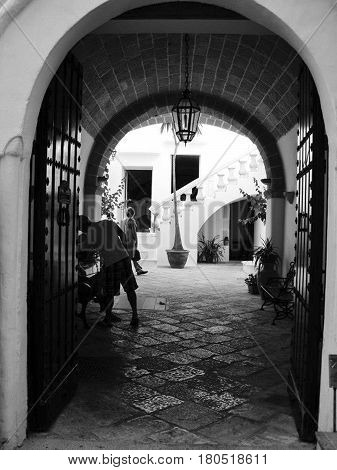 Black and white Scenery urban Glipse of Daily Life