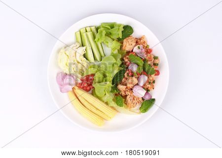 Spicy Sour Carp Eggs Of Silver Barb Fish Salad