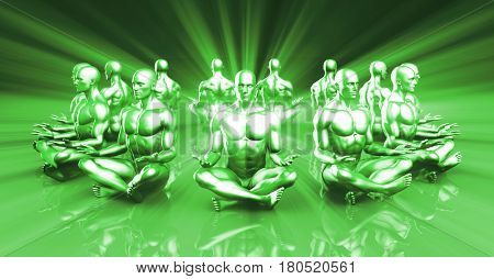 Spirituality and Enlightenment Through Rays of Light 3D Illustration Render