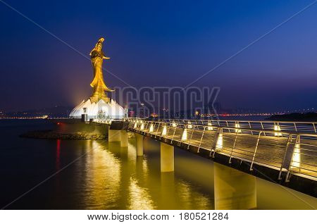 Statue of kun iam macau famous landmark of macau china