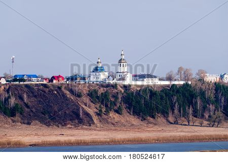 Abalak, Russia - May 2, 2010: Cvyato-Znamensky Abalak man's monastery on river Irtysh