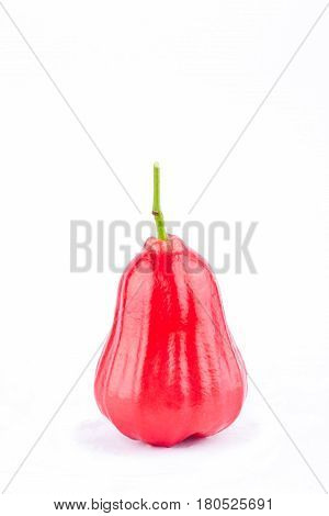 half  rose apple and   red rose apples  on white background healthy rose apple fruit food isolated