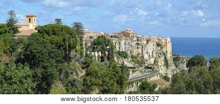 Tropea in Calabria Southern Italian Town where the building seem to come straight out of the cliffs.