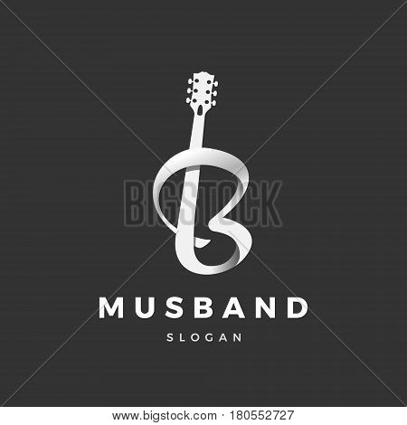 Guitar logo with the transition to the letter (B)