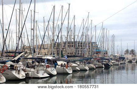 Herzeliya Israel May 8 2014. Yacts in marina