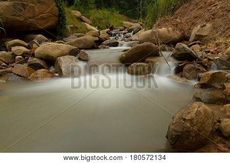 Small waterfall located at Kampung Kiulu, Tamparuli, Kota Kinabalu, Sabah Borneo, Malaysia