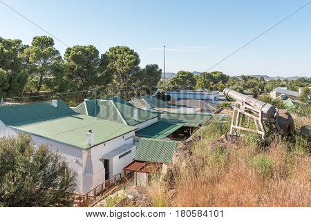 PHILIPPOLIS SOUTH AFRICA - MARCH 21 2017: A cannon guarding over Philippolis the oldest town in the Free State Province