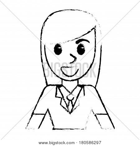 sketch woman portrait smling vector illustration eps 10