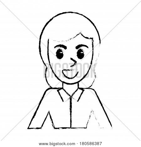 sketch woman portrait smling vector illustration eps 10