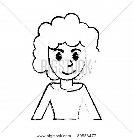 sketch woman portrait smling vector illustration eps 10