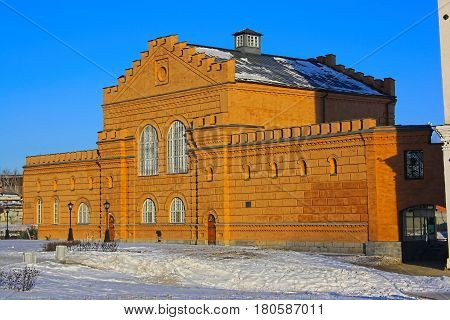 Demidov leaning Tower Nevyansk winter. Russian Federation.