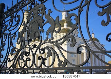 Demidov leaning Tower Nevyansk winter. Russian Federation.