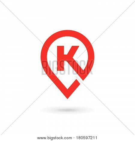 Letter K Geotag Logo Icon Design Template Elements