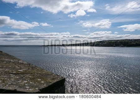 The river mouth of the Tweed at Berwick upon Tweed