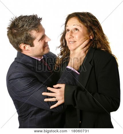 Uomo d'affari strangolare una donna d'affari.