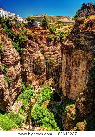 Ronda, Spain, a landscape with the Tajo Gorge.