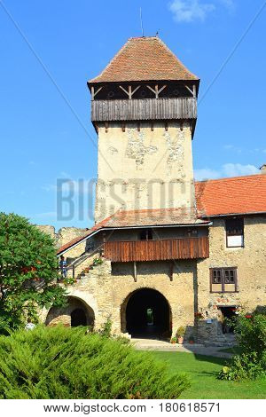 Medieval fortified saxon church in Calnic, Transylvania, a village known for its castle, which is on UNESCO's list of World Heritage Sites