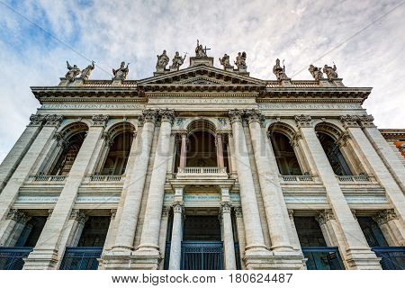 Basilica di San Giovanni in Laterano (Papal Archbasilica of St. John Lateran) in Rome.This basilica is the most important in the Catholic world.