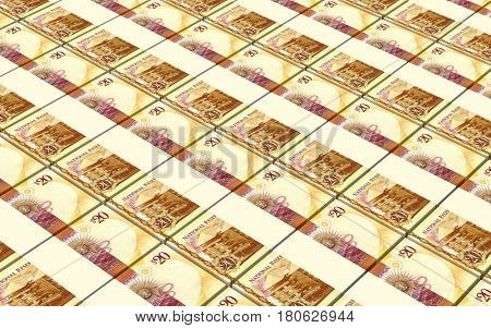Tongan Pa'anga bills isolated on white background. 3D illustration.