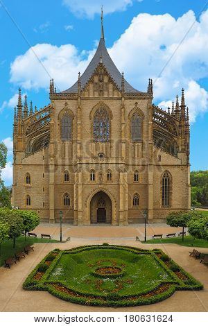 St Barbara Cathedral in Kutna Hora Czech Republic. One of the most famous Gothic churches in central Europe UNESCO World Heritage Site.