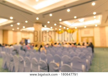 Blur Thai luxury Wedding Ceremony in Hotel convention hall.