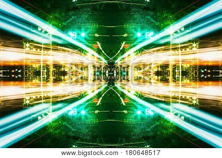 Futuristic Sci-Fi Complex New Era abstract. Hi tech Cyber Space Advanced Technology concept background.