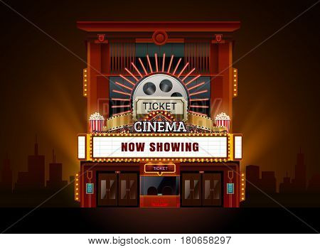 theater cinema building vector easy to change color and object