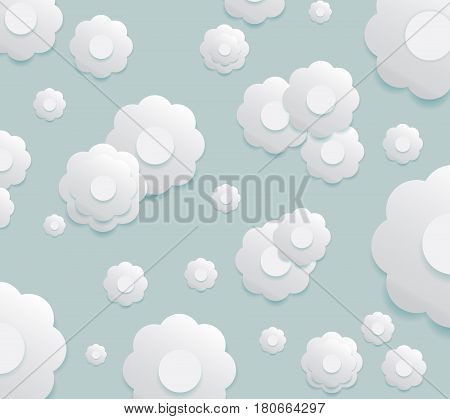 Beautiful modern grey background pattern with white flower cutting paper
