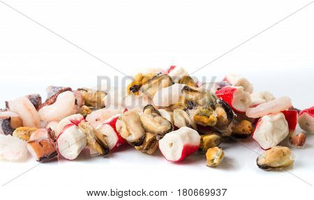 Frozen Seafood Mix Of Shrimps Surimi Mussels And Octopus