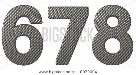 Carbon Fiber Font 6 7 8 Numerals