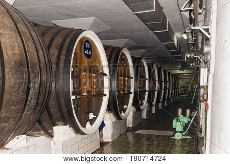 YALTA MASSANDRA CRIMEA RUSSIA - may 29.2014: Plant extracts and wine processing wine factory 