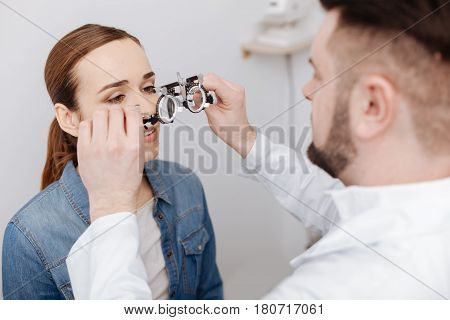 Someone Getting Vision Tested Vision Examination. Image & Photo (Free Trial) | Bigstock
