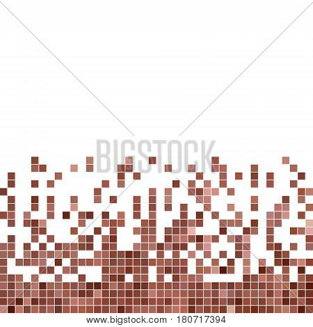 abstract vector square pixel mosaic background - brown