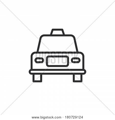 Car vehicle line icon outline vector sign linear style pictogram isolated on white. Taxi symbol logo illustration. Editable stroke. Pixel perfect