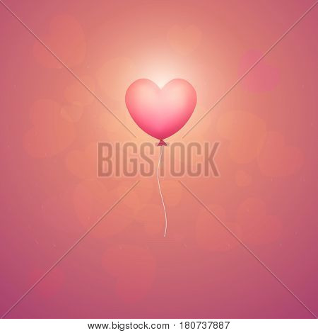 baloon in the shape of heart. vector illustration
