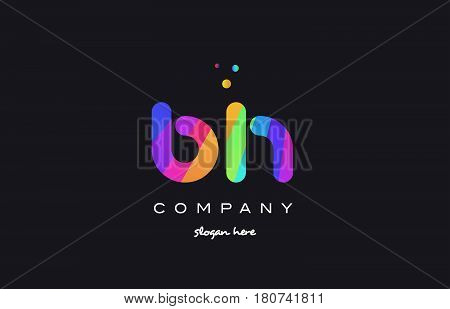Bh B H  Colored Rainbow Creative Colors Alphabet Letter Logo Icon