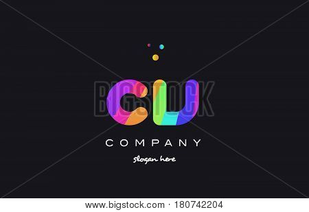 Cv C V  Colored Rainbow Creative Colors Alphabet Letter Logo Icon