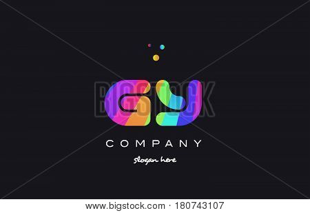 Gy G Y  Colored Rainbow Creative Colors Alphabet Letter Logo Icon