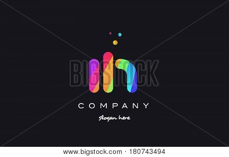 Ih I H  Colored Rainbow Creative Colors Alphabet Letter Logo Icon