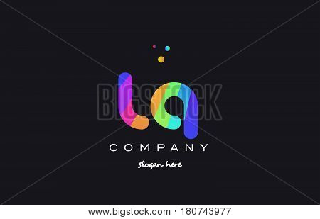 Lq L Q  Colored Rainbow Creative Colors Alphabet Letter Logo Icon
