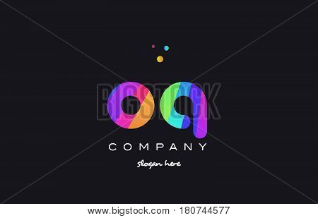 Oq O Q  Colored Rainbow Creative Colors Alphabet Letter Logo Icon