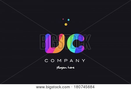 Vc V C  Colored Rainbow Creative Colors Alphabet Letter Logo Icon