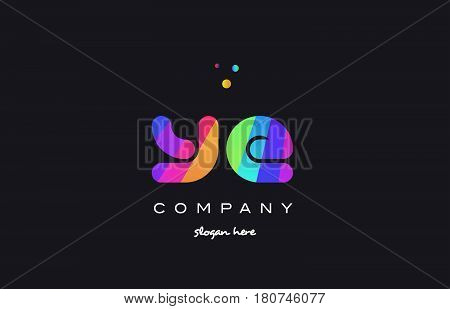 Ye Y E  Colored Rainbow Creative Colors Alphabet Letter Logo Icon