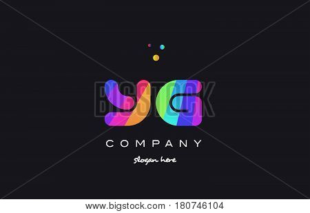 Yg Y G  Colored Rainbow Creative Colors Alphabet Letter Logo Icon