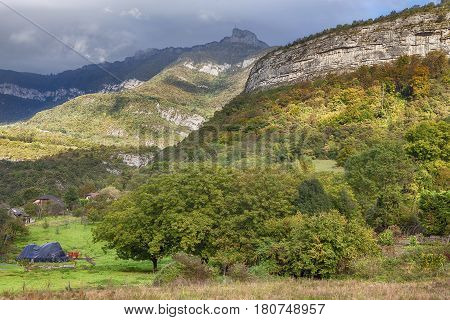 Amazing landscape of French Apls near Chambéry city