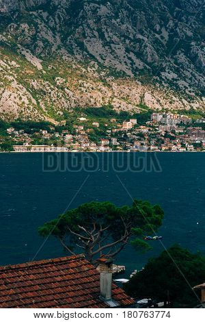 City Dobrota in the Bay of Kotor, Montenegro.