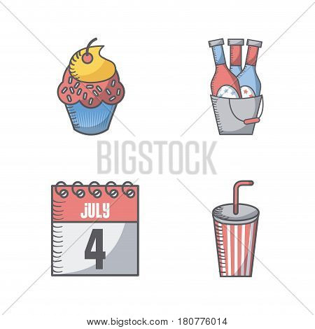 usa indepence day related icons over white background. colorful design. vector illustration
