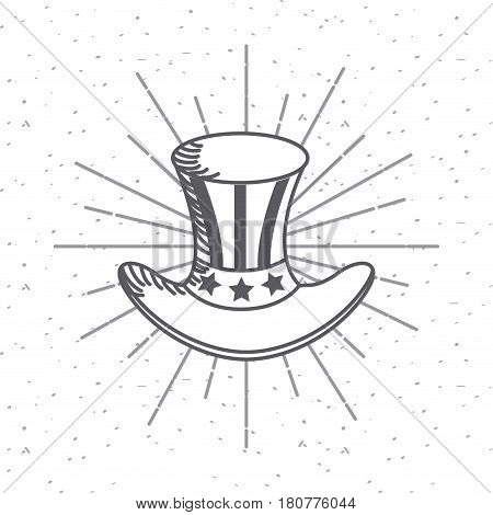top hat icon over white background. usa indepence day design. vector illustration
