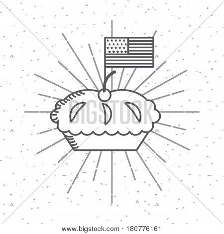 pie icon over white background. usa indepence day design. vector illustration