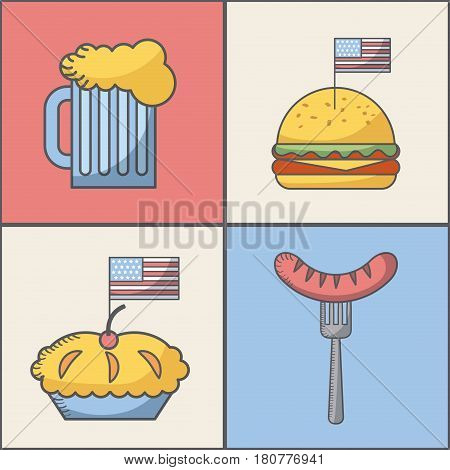 usa indepence day related icons. colorful design. vector illustration